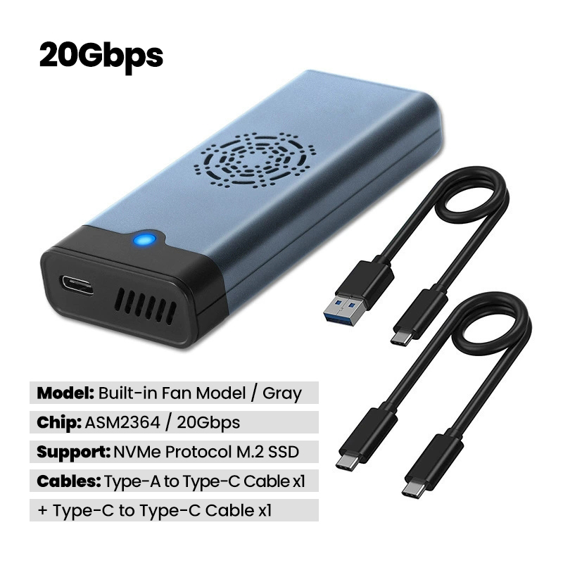 Fan-Cooled NVMe M.2 SSD Portable Hard Drive sku (2)